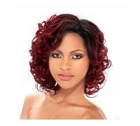 Frauen Haare 12inch Synthetic Hair Short Burgundy Curly Wigs for Women Ombre Wine Red Short Wig Hairs Extensions
