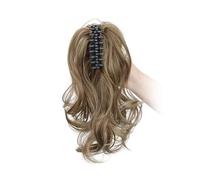 Frauen Haare 12Inch Synthetic Ponytail Claw Clip Pony tail Extensions Short Curly for Women Hairs Extensions(Bleach Blonde)