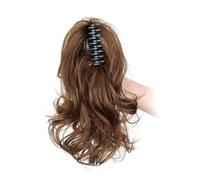 Frauen Haare 12Inch Synthetic Ponytail Claw Clip Pony tail Extensions Short Curly for Women Hairs Extensions(Medium Brown)