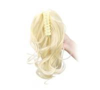 Frauen Haare 12Inch Synthetic Ponytail Claw Clip Pony tail Extensions Short Curly for Women Hairs Extensions(Blonde)