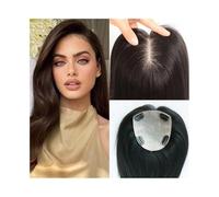 Frauen Haare 12x14 cm Silk Base Toppers for Women Remy Human Hairs No Bangs Straight Haires Pieces Double Knot Hair Topper Hairpieces Adds Hair Volume Hairs Extensions(25cm)