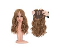 Frauen Haare 18'' Body Wave Hairs Toppers with Bangs for Women Synthetic Hairpieces Adding Hairs Volume Long Layered Topper Hairs Extensions(Ash Blonde)