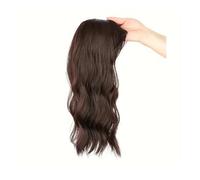 Frauen Haare 18 Inch Synthetic Hair Topper for Women Natural Wave Style Clip in Hair Extension, Realistic Top With Clips Hairs Extensions(Dark brown)