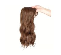 Frauen Haare 18 Inch Synthetic Hair Topper for Women Natural Wave Style Clip in Hair Extension, Realistic Top With Clips Hairs Extensions(Light brown)