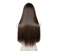 Frauen Haare 24 inch Synthetic U Part Clip in Hair Extension Clip-on Natural Thick False Fake Long Straight Hairpieces Hairs Extensions(Dark Brown)