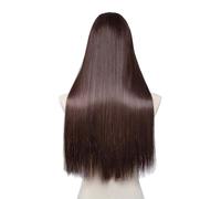 Frauen Haare 24 inch Synthetic U Part Clip in Hair Extension Clip-on Natural Thick False Fake Long Straight Hairpieces Hairs Extensions(Chocolate)