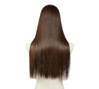 Frauen Haare 24 inch Synthetic U Part Clip in Hair Extension Clip-on Natural Thick False Fake Long Straight Hairpieces Hairs Extensions(Ginger Brown)