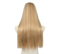 Frauen Haare 24 inch Synthetic U Part Clip in Hair Extension Clip-on Natural Thick False Fake Long Straight Hairpieces Hairs Extensions(Golden BlondeBeach Blonde)