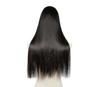 Frauen Haare 24 inch Synthetic U Part Clip in Hair Extension Clip-on Natural Thick False Fake Long Straight Hairpieces Hairs Extensions(Off Black)
