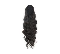 Frauen Haare 26" Synthetic Extension for Women Long Body Wave Ponytail Extensions Drawstring Ponytail Clip in Hairpiece Hairs Extensions(Black)