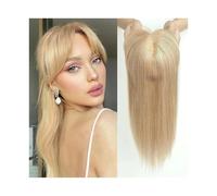 Frauen Haare 4"x5.5" Remy Human Hair Toppers Wigs with Bangs Silk Base Clip Pieces in Hair Extension Topper Hair for Women Hairs Extensions(Honey Blonde)