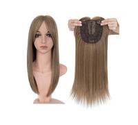 Frauen Haare 6x6 inch Hair Toppers with Bangs for Women Synthetic Top Hairpieces Wigs Striaght Clip in Hair Extension Hairs Extensions(Natural Blonde,14inches)