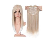 Frauen Haare 6x6 inch Hair Toppers with Bangs for Women Synthetic Top Hairpieces Wigs Striaght Clip in Hair Extension Hairs Extensions(Ombre Brown Blonde,14inches)