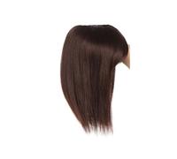 Frauen Haare 8-22" Human Hair Toppers Clip in Hairpieces with Air Bangs Real Scalp Looking Straight Hair 12x13cm Silk Base Toppers for Women with Thinning Hair Hairs Extensions(Medium Brown,18 inches)