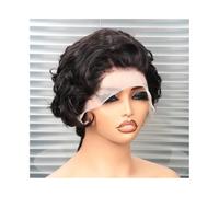 Frauen Haare 8inch Wigs Human Hair Short ,13x4 inch Lace base Front Wig for Women,Black Transparent Frontal Natural Wave Wiges Hairs Extensions