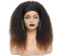Frauen Haare Afro Kinky Marleys Twist Black Ombre Brown Hairs Wigs Marley Braids Headband Wiges Synthetic Braiding Hair Wig Hairs Extensions(Brown)