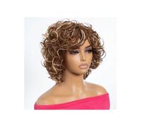 Frauen Haare Brown Short Loose Curly Bob Human Hair Wigs For Women ，10" Wigs Remy Hair Hairs Extensions