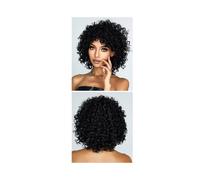 Frauen Haare Curlys Hair Synthetic Wig for Women Short Kinky Curly Haires Afro Wigs Glueless Cosplay Hairs Hairs Extensions(Jet Black)