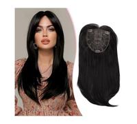 Frauen Haare Hair Toppers for Women 13'' Striaght with Bangs for Thinning Hair Synthetic Hairpieces Hair Extension Hairs Extensions(Black)