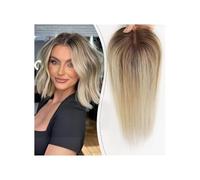 Frauen Haare Hair Toppers Remy Human Hair Topper HairPieces for Women 150% Density Silk Base 3Clip in Toppers Hairs Extensions(Blonde Brown)