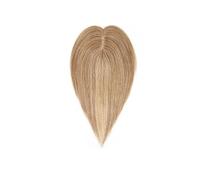 Frauen Haare Human Hair Topper 7X13CM Silk Base Top Hairpiece for Women Hair Pieces Clip in Topper Hair Extenstions Hairs Extensions(6 inches,Dark Blonde)