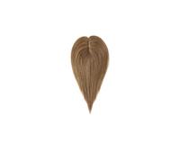Frauen Haare Human Hair Topper 7X13CM Silk Base Top Hairpiece for Women Hair Pieces Clip in Topper Hair Extenstions Hairs Extensions(12 inches,Light Brown)