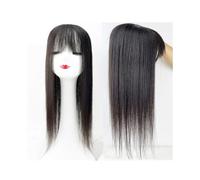 Frauen Haare Human Hair Topper with Bangs ，Brazilian Remy Hair Piece Hand Tied Silk Top Toupee Clips for Women Hairs Extensions(14 inches,13X15cm)