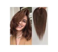 Frauen Haare Humans Hair Topper 9x10 cm Lace Base Clips in Hair 10 Inches Long Remy Human Hairs Toppers for Women Hairs Extensions(Chocolate Brown)