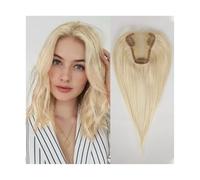 Frauen Haare Humans Hair Topper 9x10 cm Lace Base Clips in Hair 10 Inches Long Remy Human Hairs Toppers for Women Hairs Extensions(Light Blonde)