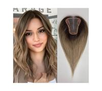 Frauen Haare Humans Hair Topper 9x10 cm Lace Base Clips in Hair 10 Inches Long Remy Human Hairs Toppers for Women Hairs Extensions(Ombre Brown)