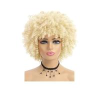 Frauen Haare Short Hair Afro Kinky Curly Wig With Bangs African Synthetic Wigs For Women Hairs Extensions(Blonde)