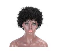 Frauen Haare Small Curly Synthetic Hair Wigs with Bangs 6 Inches Black Color Short Wig For Women Daily Cosplay Use Hairs Extensions