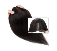 Frauen Haare Straight Hair Toppers for Women, 8x10cm Center Part Single Knot Mono Base Hair Topper Hand Crochet Hair Piece Clip In Indian Human Hair Extensions Hairs Extensions(Natural Black,14inch)