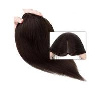 Frauen Haare Straight Hair Toppers for Women, 8x10cm Center Part Single Knot Mono Base Hair Topper Hand Crochet Hair Piece Clip In Indian Human Hair Extensions Hairs Extensions(Dark Brown,6inch)