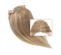 Frauen Haare Straight Hair Toppers for Women, 8x10cm Center Part Single Knot Mono Base Hair Topper Hand Crochet Hair Piece Clip In Indian Human Hair Extensions Hairs Extensions(Golden Brown+Bleach Blo