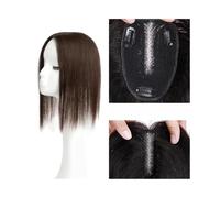 Frauen Haare Straight Human Hair Toppers for Women 13×14 CM Large-area Invisible Hand-Tied Hair Toppers with Lace Base, Clips In Brazilian Remy Hair Pieces Hairs Extensions(Dark Brown,10 Inches)