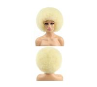 Frauen Haare Synthetic Afro Kinky Curly Wig With Bangs, Cosplay Wig For Women Hairs Extensions(Blonde)