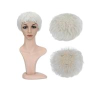 Frauen Haare Synthetic Natural Curly Hair Topper Replacement Hair Piece 13x13cm Short Hair Topper Clip in Wavy Hair Extensions Hairs Extensions(Platinum Blonde)