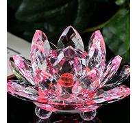Frauherzz Sparkle Crystal Lotus Flower Glass Reflection Flower Ornament Feng Shui Home Decor Table Decor Collection Gift