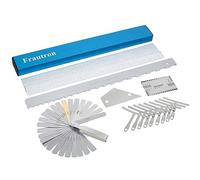 Frautron Guitar Luthier Tool Kit Includes 16" Fret Leveling Beam, Guitar Neck Notched Straight Edge Setup Tool, Fret Rocker, String Action Ruler Gauge, 9 Understring Radius Gauge, Feeler Gauge