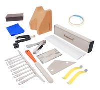 Frautron Guitar Setup Tool Kit, Luthier Repair Tool Kit, Fret Leveling Kit, Guitar Repairing Maintenance Tool Kit with Fret Sanding Beam File Rocker Ruler Gauge Measuring Tool Guitar Neck Rest