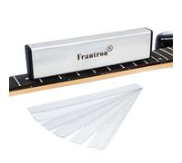 Frautron Stainless Steel Fret Leveler Sanding Beam, 8 Inch (200mm) Fret Leveling Beam, Guitar Fretboard Level File Bar Luthier Repair Tool with 2-Set of 120/240/320/400/600/1000 Grit Sandpapers
