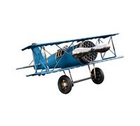 Fravsiu Biplane Model Airplane, Retro Airplane Home Decoration, Classic Aviation Themed Gift for Christmas, Birthdays, Elegant Decorative Airplane Accent for Shelves and Living Room