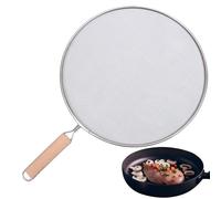 Fravsiu Fat Splatter Shield, Fine Mesh Oil Splatter Protection, Skillet Splatter Shield Guards, 1 Piece, Fine Stainless Steel Mesh for Frying Pan, 13", 11.5", 10", 8"
