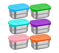 Fravsiu Metal Snack Containers with Lids, Small 8oz Food Box, Reusable Storage Set, Durable Leak-Resistant Design, Kitchen Supply, Ideal for Kids, Babies, Lunch, School, Nursery, Daycare, Salad Use