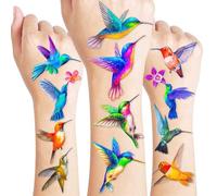 frawharmone 96 Pcs Colorful Hummingbird Theme Temporary Tattoos Birthday Party Decorations Favors Supplies Spring Decoration Flying Nature Bird Stickers Reg