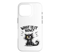 Frazzled Cat What Is It Now Funny Tired Work Mom Teacher Case for iPhone 16 Pro