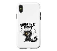 Frazzled Cat What Is It Now Funny Tired Work Mom Teacher Case for iPhone X/XS