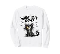 Frazzled Cat What Is It Now Funny Tired Work Mom Teacher Sweatshirt