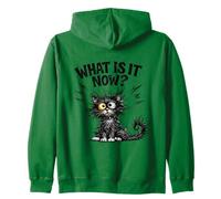 Frazzled Cat What Is It Now Funny Tired Work Mom Teacher Zip Hoodie